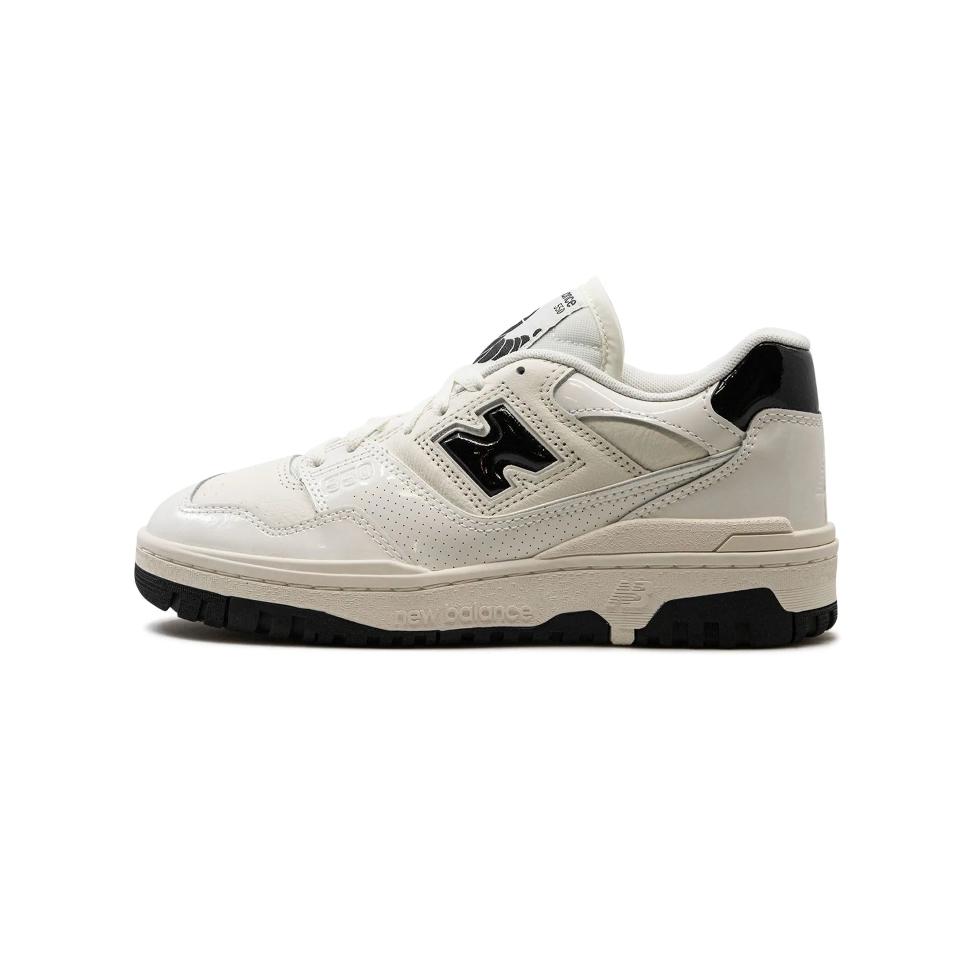 New Balance 550 Sea Salt Black Patent