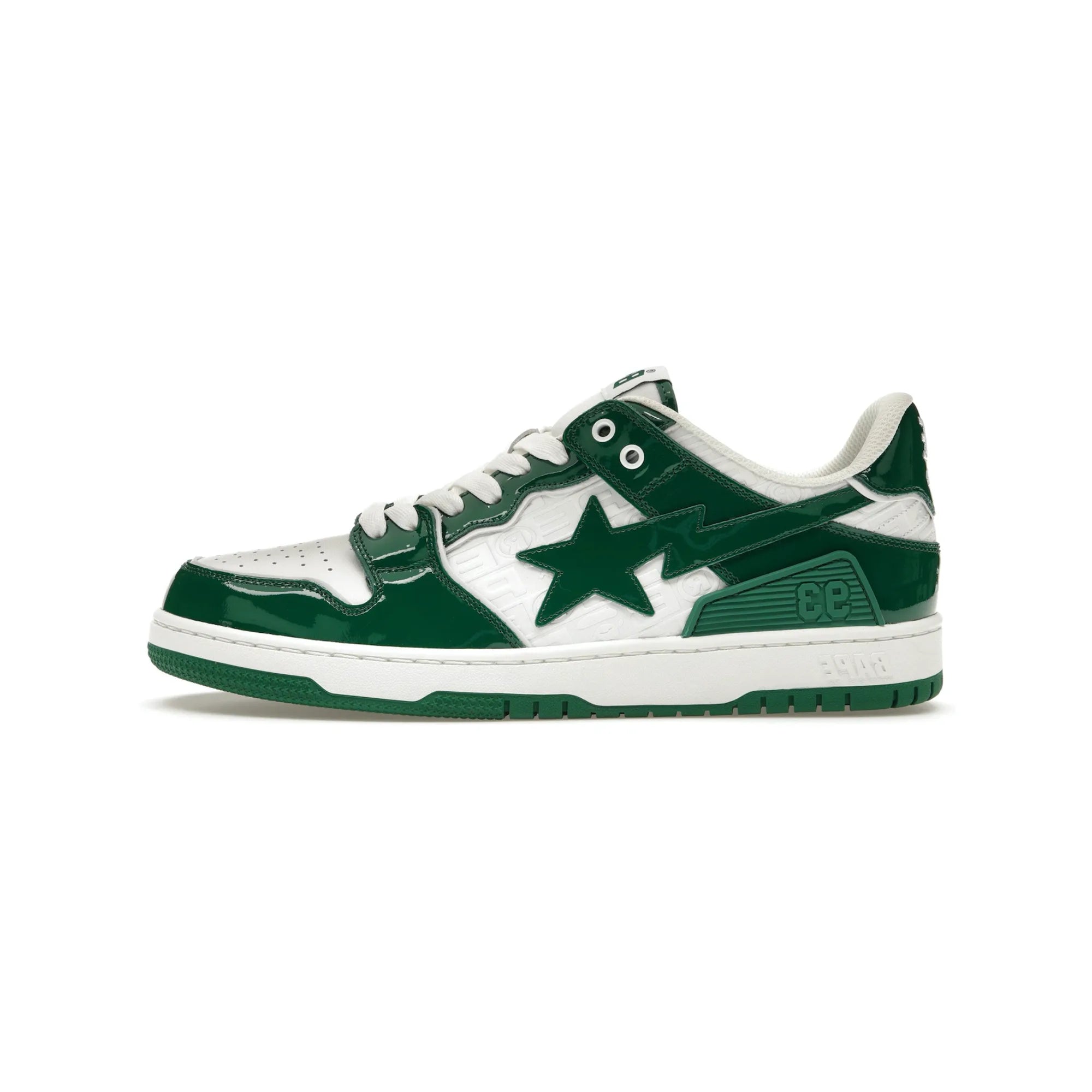 A Bathing Ape Bape SK8 Sta Green White Patent