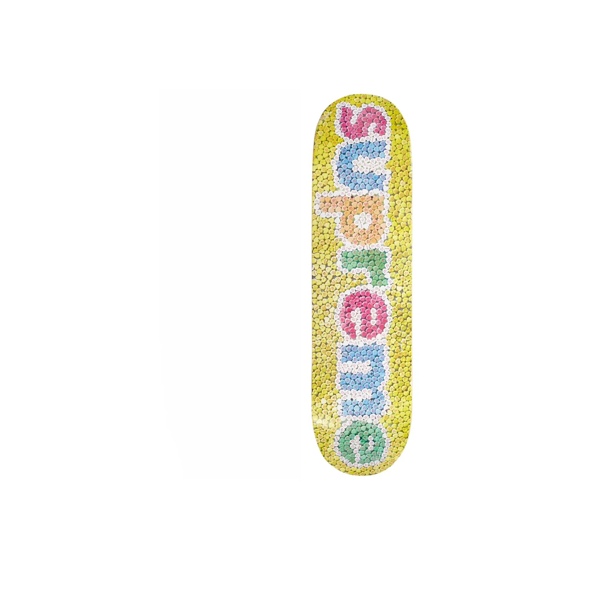 Supreme Candy Hearts Skateboard Deck Yellow